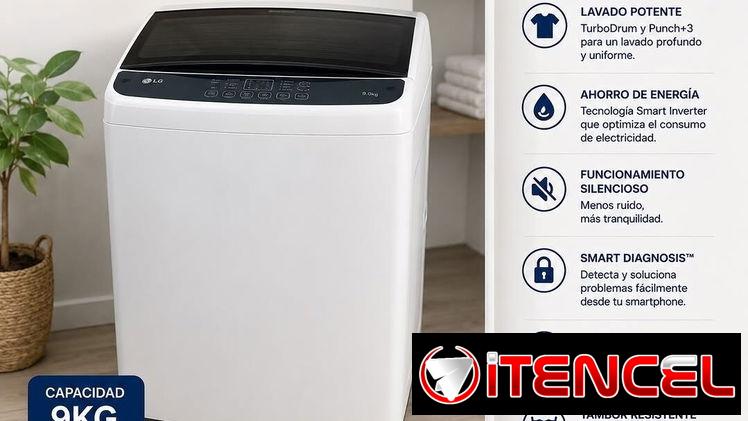 *Lavadora automática LG de 9kg* *Agua fría y agua caliente 🔥*  – Precio 290 USD