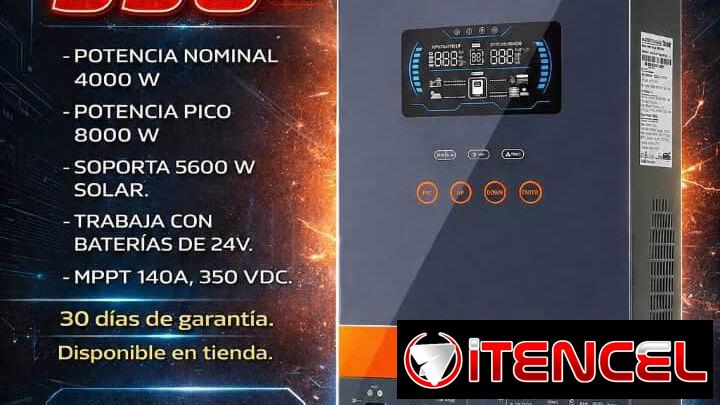 ⚡ Inversor híbrido PowMr 4000W 🔋 Solo 120V • Pico 8000W • Soporta 5600W solar • 24V 💰550 USD