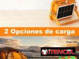 Lámpara led recargable con panel solar 8000W