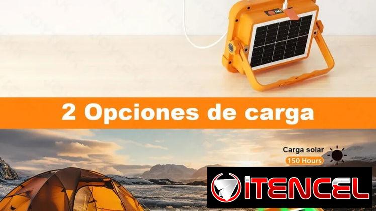 Lámpara led recargable con panel solar 8000W