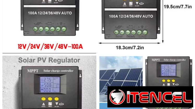 Controlador de Carga Solar MPPT, Sistemas solares, paneles batería y carga.