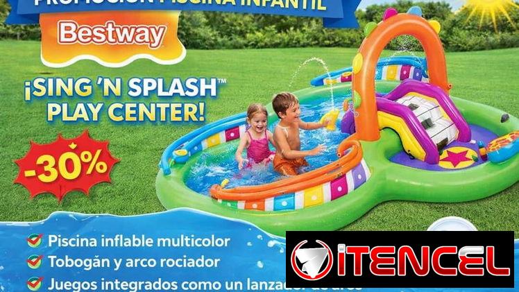 Piscina infantil con tobogan Bestway Sing ‘N Splash Play Center.