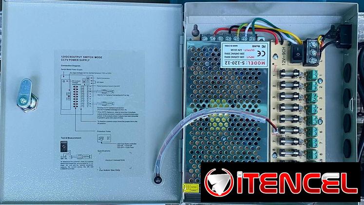 Gabinete con llaves Fuente CCTV 9ch 12V 10A, 18ch 12V 20A 58757374