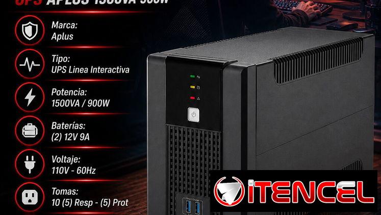⚡900W⚡APLUS UPS 1500VA/900W – 2 BATERÍAS 12V 9A – 110V. A ESTRENAR. 📲 54833699
