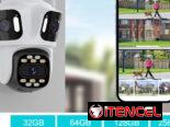 Cámara de seguridad WiFi IP PTZ de tres lentes para exteriores, HD 6K, (trabaja con o sin Internet) NUEVA!