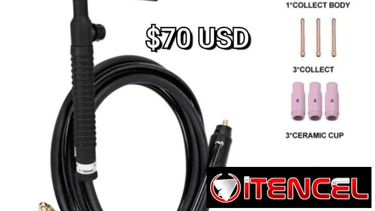 Antorcha TIG con varios consumibles