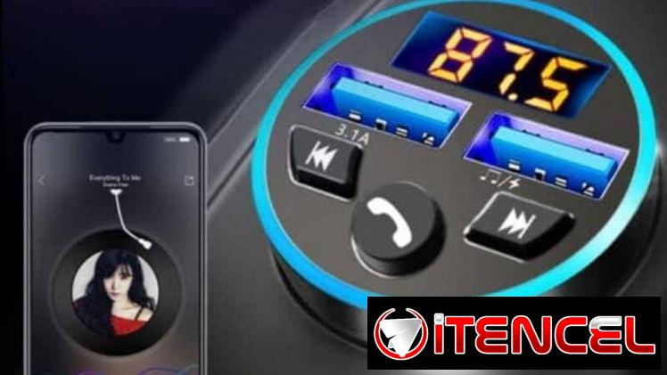 🚗 Cargador Bluetooth 5.0 para Auto 🔊 FM Transmisor Dual USB ⚡ Carga Rápida y Música HD