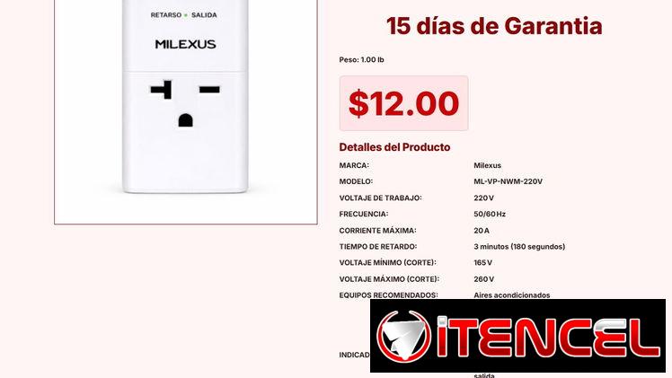 PROTECTOR DE VOLTAJE 20A 220V MILEXUS VPT#-0255