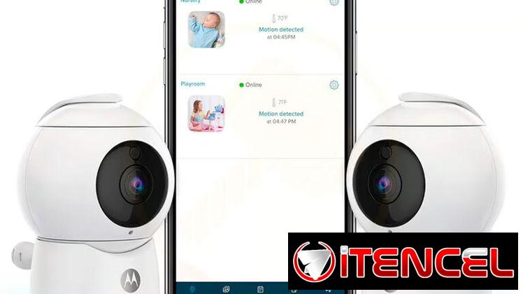 Cámara Motorola Peekaboo Monitor de Bebé con 2 Cámaras WiFi 1080p, Visión 360°, Audio Bidireccional, Luz Nocturna 90$