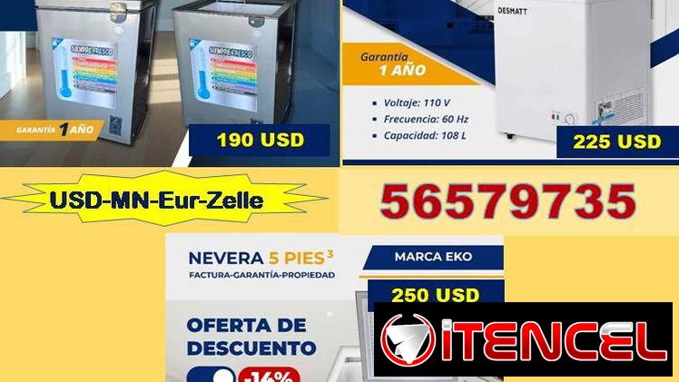 NEVERAS…Tlf 56579735…./(USD-MN-Eur-Zelle)/ 1 Año de Garantía…Recogida en Marianao/Tpte (Costo Adicional)