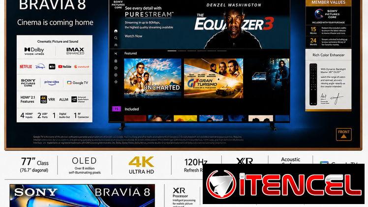 SONY BRAVIA 8 OLED 77” Smart TV google