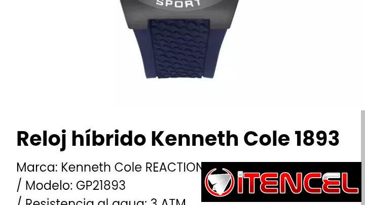 Reloj híbrido Kenneth Cole 1893. Nuevo