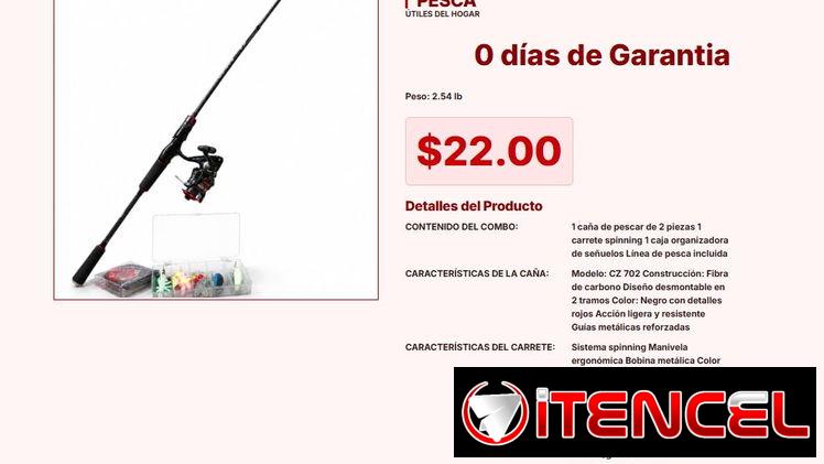 Set de Pesca de Acción Ligera: Caña de Carbono con Carrete y Señuelos VPT#-0389