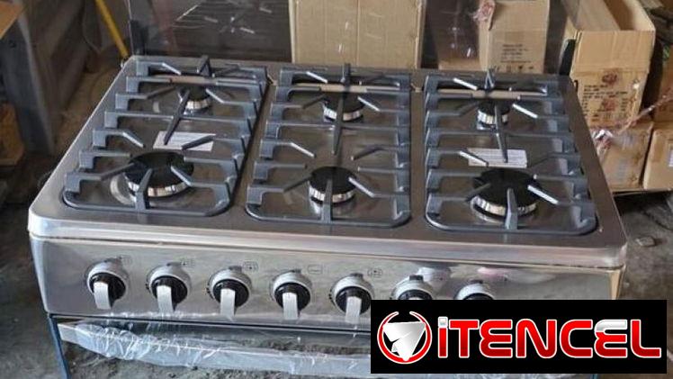 Cocina de Gas Rudenkov con Luz en Horno, Magneto y Tapa de Cristal (Na)