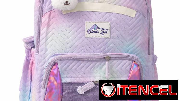 🌈Mochila arcoiris color malva 🌈