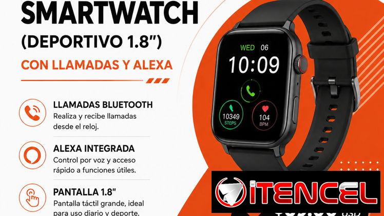 Smartwatch Deportivo con Llamadas y Alexa 1.8” | Reloj Inteligente para Android y iPhone en La Habana