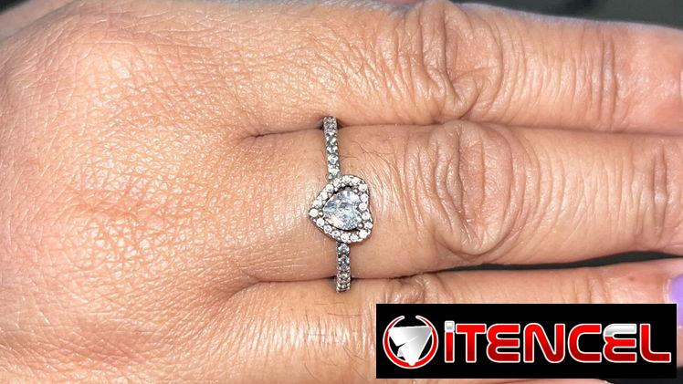 Anillo de plata pura de corazón