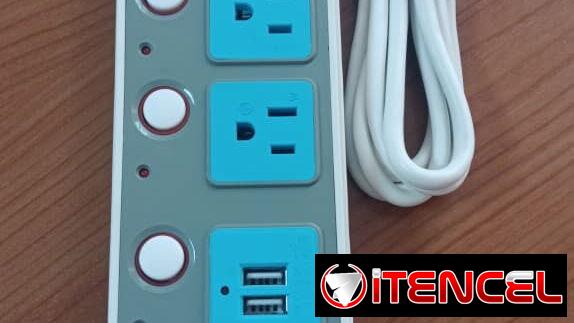 Extensión electrodoméstica inteligente king USB 2 M