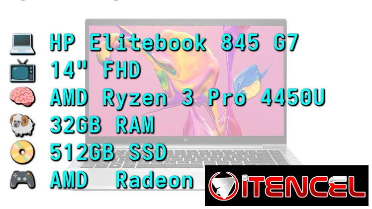 LAPTOP 🎁NUEVA🎁📦CAJA, HP Elitebook 845, 14″ FHD IPS, AMD Ryzen 3 Pro 4450U, 32GB RAM, Radeon Vega 5, 512GB SSD