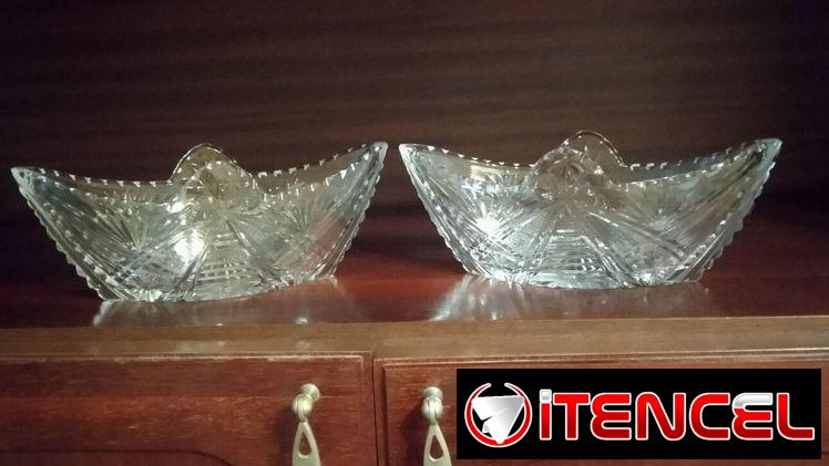 Dulceras y bomboneras de cristal tallado origen europeo