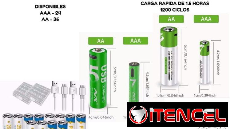 Pilas recargables AA y AAA