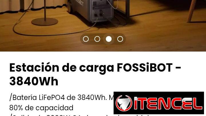 Estación de carga FOSSiBOT – 3840Wh /Batería LiFePO4 de 3840Wh. Más de 4000 ciclos con 80% de capacidad. Nueva