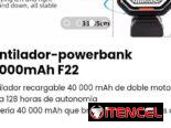 Ventilador-powerbank 40000mAh F22. Nuevo