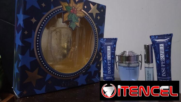 Kit de Perfume, Muestra, Gel de Baño y Bálsamo Postafeitado, para Hombre, marca: V. V. Love, modelo: Insuperabile