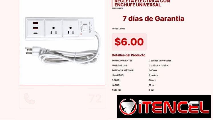 REGLETA ELÉCTRICA CON ENCHUFE UNIVERSAL VPT#-0266