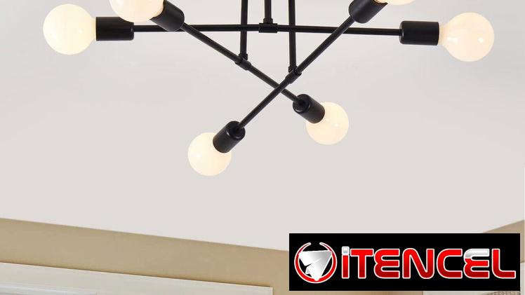 Lámpara de techo semi-empotrada tipo sputnik ‘YXTH’ COLOR: NEGRO 6 BOMBILLAS (NO INCLUÍDAS) SOCKET E26 / E27 110V-60Hz,