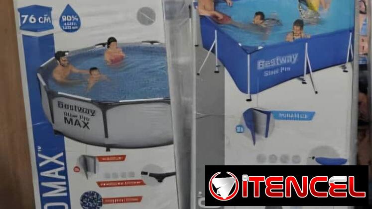 Piscina redonda y rectangulares grandes