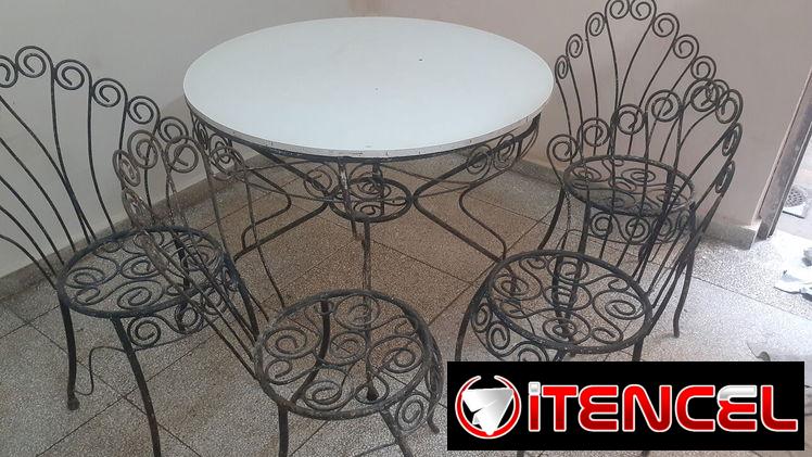 Juego de comedor de hierro