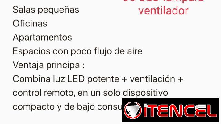 Lámpara led ventilador integrado