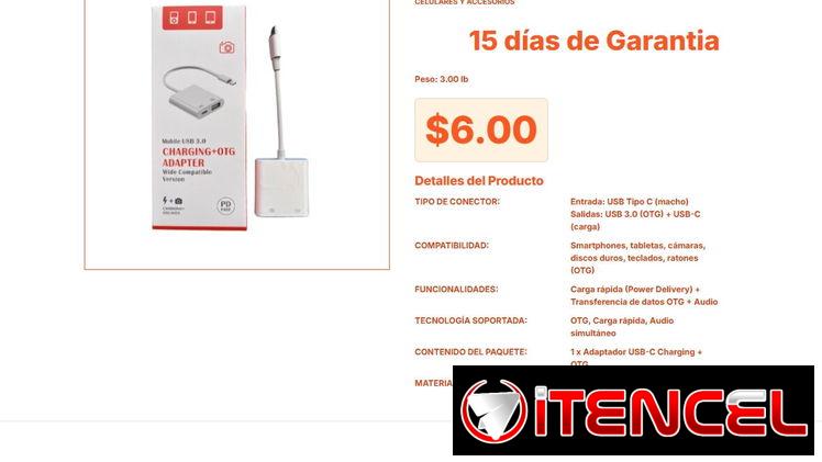 Diseño inteligente para este Cable adaptador USB 3.0 + Tipo C VPT#-0008