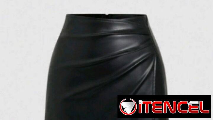 SAYA CORTA VYNIL. IMITACIÓN CUERO NEGRA TALLA M Y S