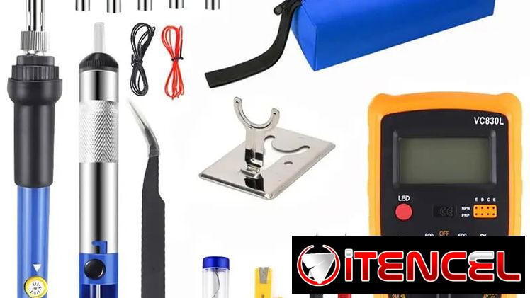 Kit de soldador eléctrico de 60 W con multímetro digital