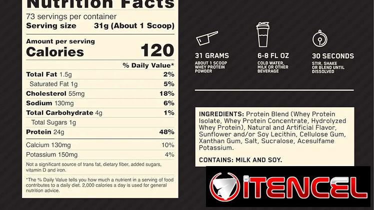 Whey Protein Proteína ON 73 servicios helado de vainilla