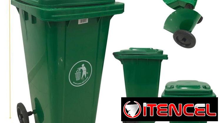 ♻️ Cesto de Basura con tapa y ruedas -120 L  -2 ruedas de go