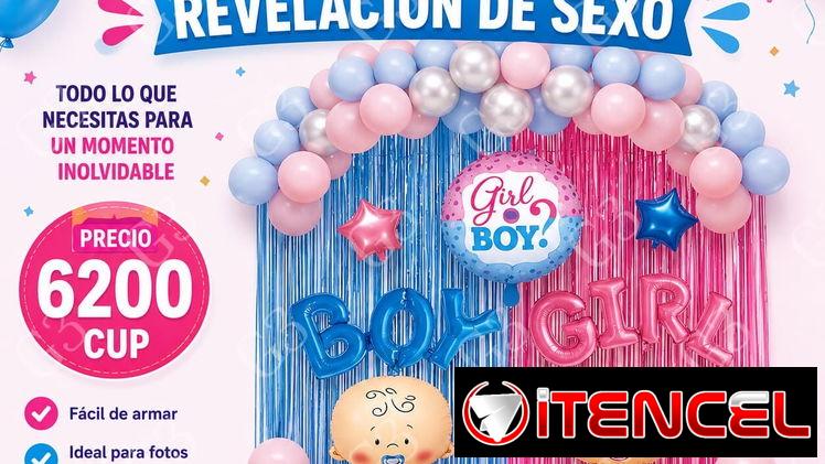Baby shower, vela, cañón de confetis, extintor de revelación y mucho más