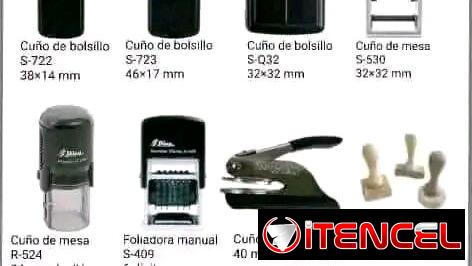 Cuños, gafetes, etiquetas, carteles lumínicos personalizados