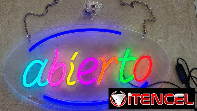 Venta de Letreros que indican Abierto para negocios.