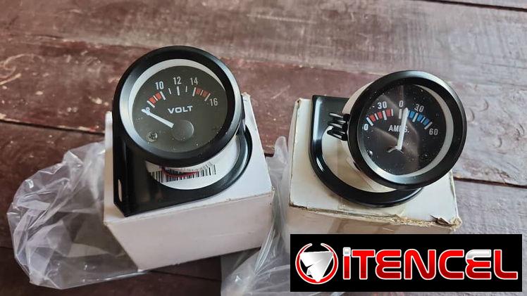 reloj de aguja amperímetro y voltímetro