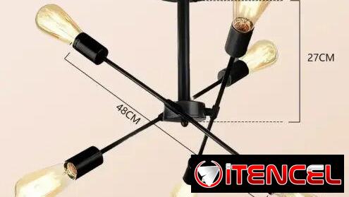 🏠💡 JUDENG N6368 – LÁMPARA SPUTNIK 6 LUCES | SEMI EMPOTRADA | 55 USD