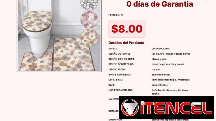 Juego de Alfombras de Baño Lingou Carpet Diseño Flores de Felpa $8.00 VPT#-0274