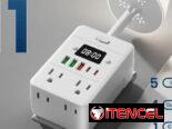 ☎️53544655 🛵 Entrega Disponible ⭐Regleta multifuncional con lámpara integrada y reloj digital ⭐