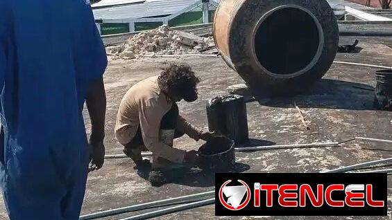 Manta de techo se presta servicio