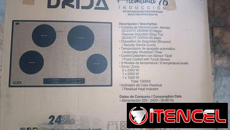 Cocina Empotrada de Inducción 4 Hornillas Drija Alemania 76 / 9 Niveles Temperaturas 7000w precio $380 transporte Gratis