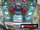 Carrito electrico tipo jeep militar, grande con control remoto y dos baterías de repuesto