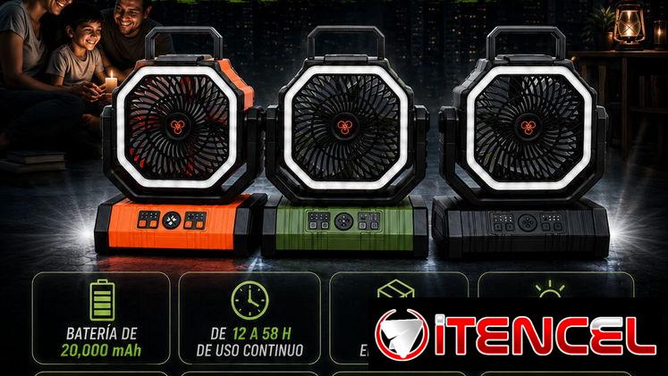 Ventilador Recargable F6 20,000 mAh | Ideal para Apagones | En La Habana