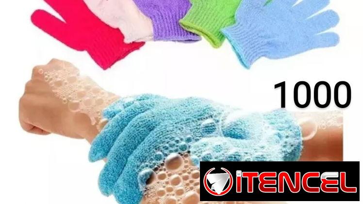 Guantes exfoliantes para bañarse el cuerpo. El par